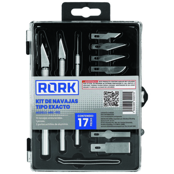 Kit De Navaja Tipo Exacto 17 Pzas MRK-002 RORK